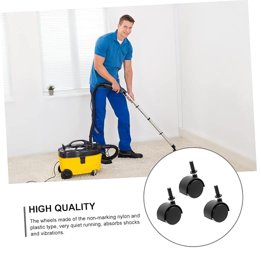 HEALLILY 3pcs Swivel Vacuum Cleaner Caster Wheels Plastic Trolley Casters - Image 4