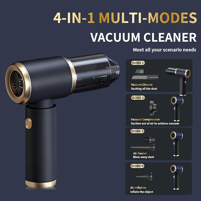 Handheld Car Vacuum Portable Cordless, 4 in 1 Handheld Vacuum Cleaner 15000PA - Image 2