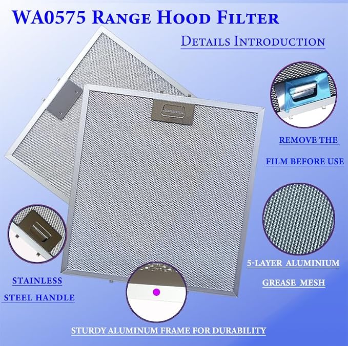 2-Pack Upgraded WA0575 Range Hood Filters Replacement - Image 3
