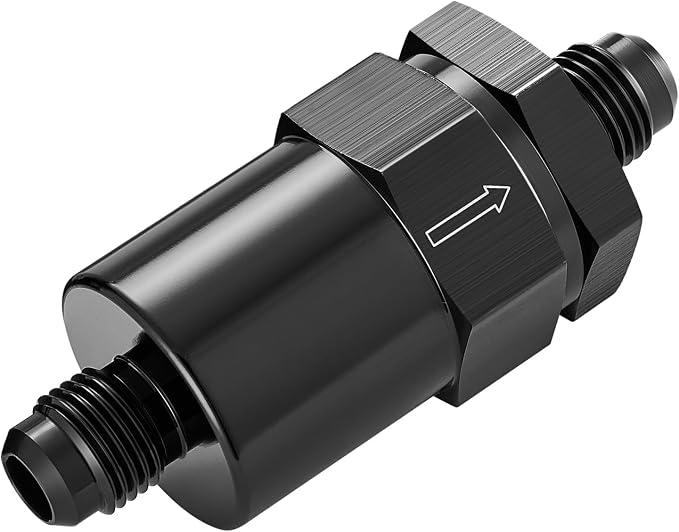 EVIL ENERGY 6AN Billet Inline Fuel Filter 30 Micron Aluminum Black by EVILENERGY