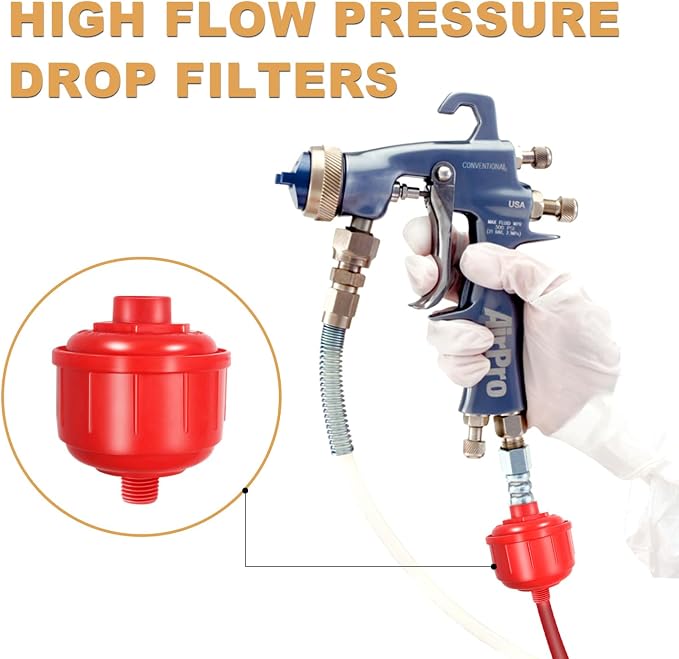 2PCS Mini Red Disposable Air Water Filters Paint Gun Filter Disposable - Image 4