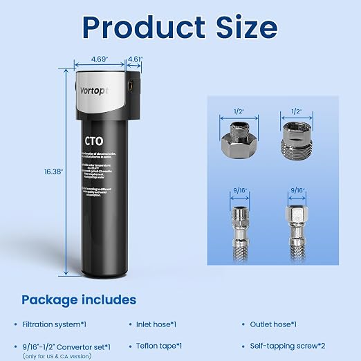 Vortopt Under Sink Water Filter System, NSF/ANSI 42 Certified Water Purifier - Image 7