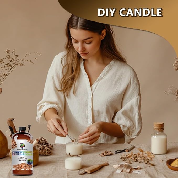 Sandalwood Essential Oil (16 oz / 480 ml) – Sandalwood Oils for diffusers, humidifiers, Home Baths, Cleaning Products, Yoga, DIY Soaps and DIY Scented Candles