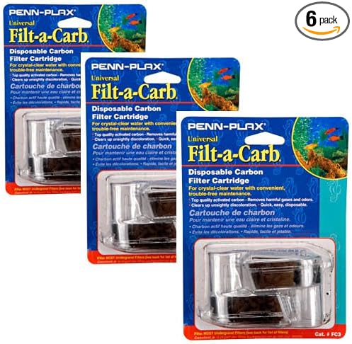 Penn-Plax Filt-a-Carb Universal Carbon Undergravel Filter Cartridge, 3 Packs of by Penn-Plax