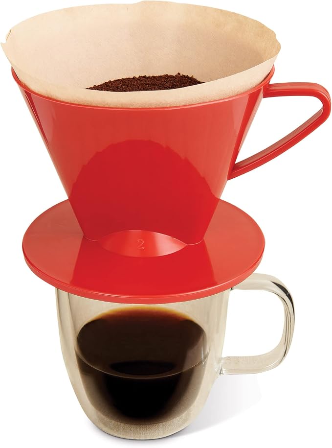 Fino Pour-Over Coffee Brewing Filter Cone, Number 2-Size, Brews 2 to 6-Cups - Image 3