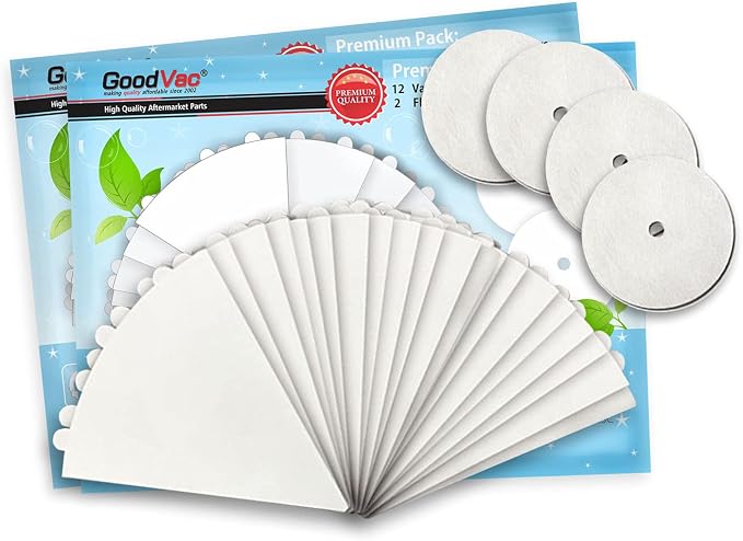 GOODVAC Replacement Filter Cones 12 Prefilters 2 Motor Disc Filters Premium by GOODVAC