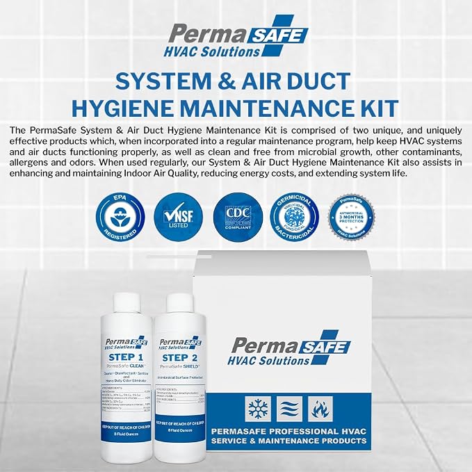 PermaSafe HVAC Solutions, System & Air Duct Hygiene Maintenance Kit, Preserves - Image 2