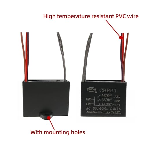 CBB61 Capacitor 4.5uf+6uf+6uf 350V AC Ceiling Fan 5 Wire 50/60Hz - Image 3
