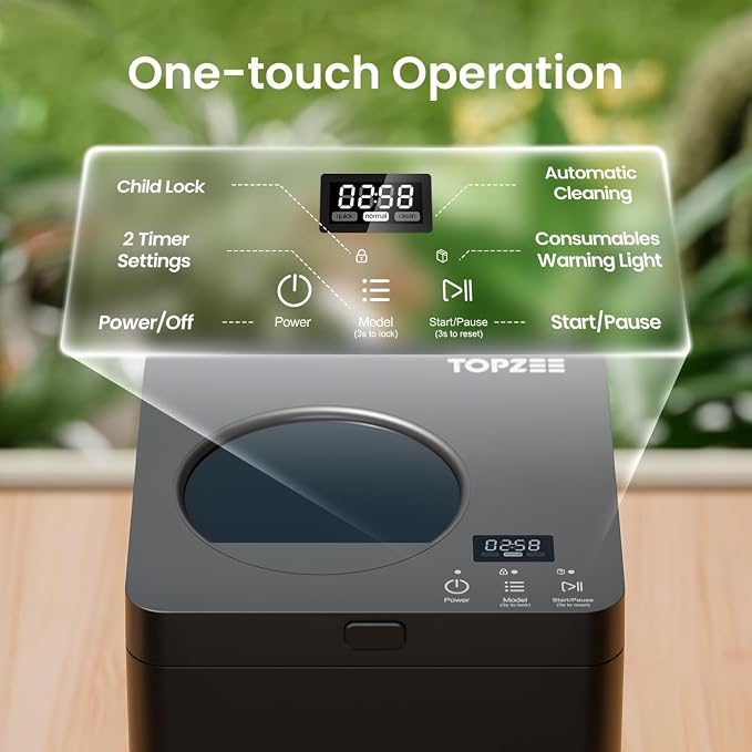 TOPZEE Electric Compost Bin for Kitchen, 3L Smart Countertop Composter - Image 8