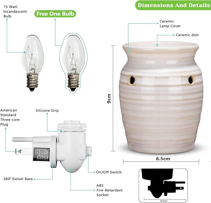 STAR MOON Ceramic Pluggable Wax Melt Warmer, Diffuser - Image 6