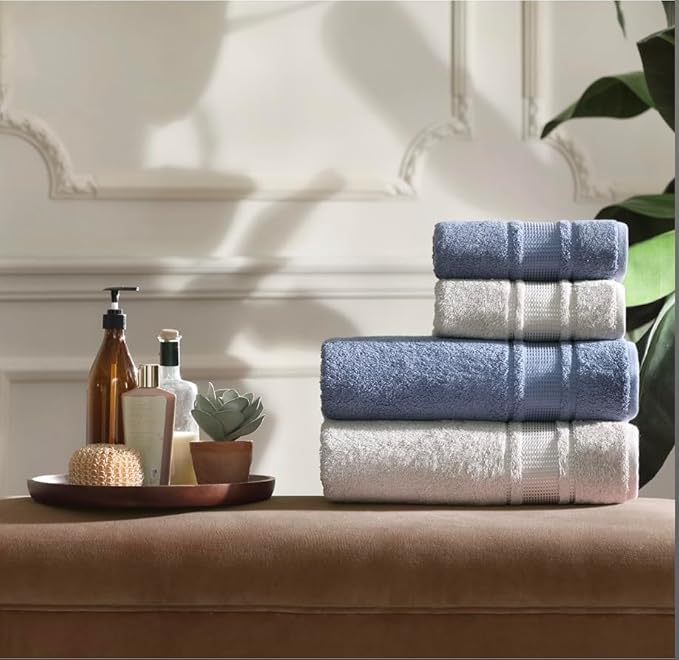 Melissa Linen, 2 Piece Hand Towel Set, 100% Turkish Cotton Face Hand Towels for Bathroom, 20 in x 35 in, Absorbent, Quick Dry, Durable and Soft, Spa and Hotel Quality, Bright White
