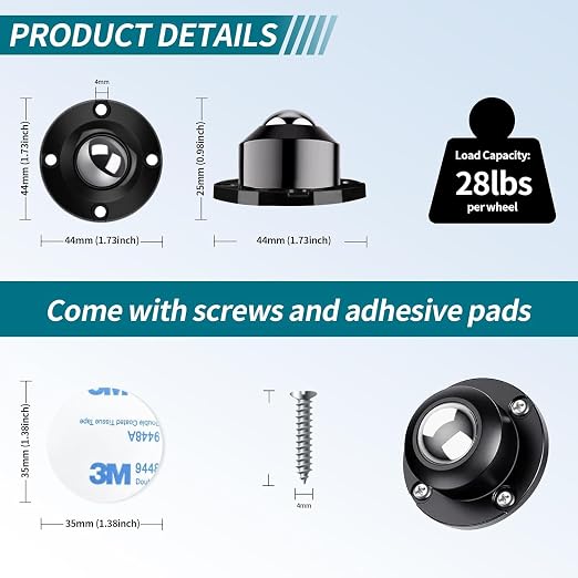 Self Adhesive Caster Wheels 1 Inch - Image 2