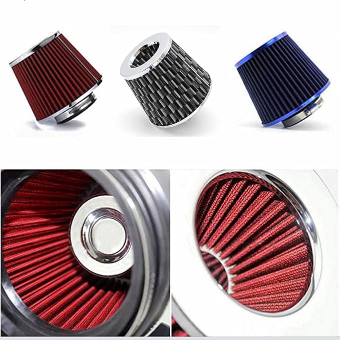 Universal Clamp-On Cold Intake Cone Air Filter 3", Washable Filter, High Flow - Image 4