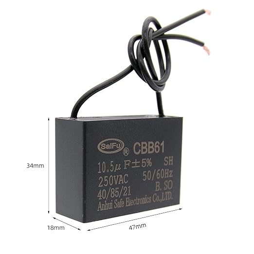 CBB61 Capacitor 10.5uf 250V AC Ceiling Fan 2 Wire 50/60Hz - Image 2