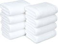 Amazon Basics 100% Cotton Soft, Quick-Dry Absorbent Hand Towels, 8-Pack, White, 28" x 16"