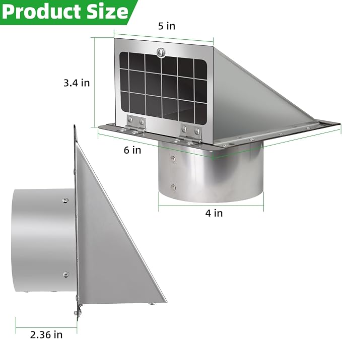 4 Inch Dryer Vent Cover Outside - Image 2