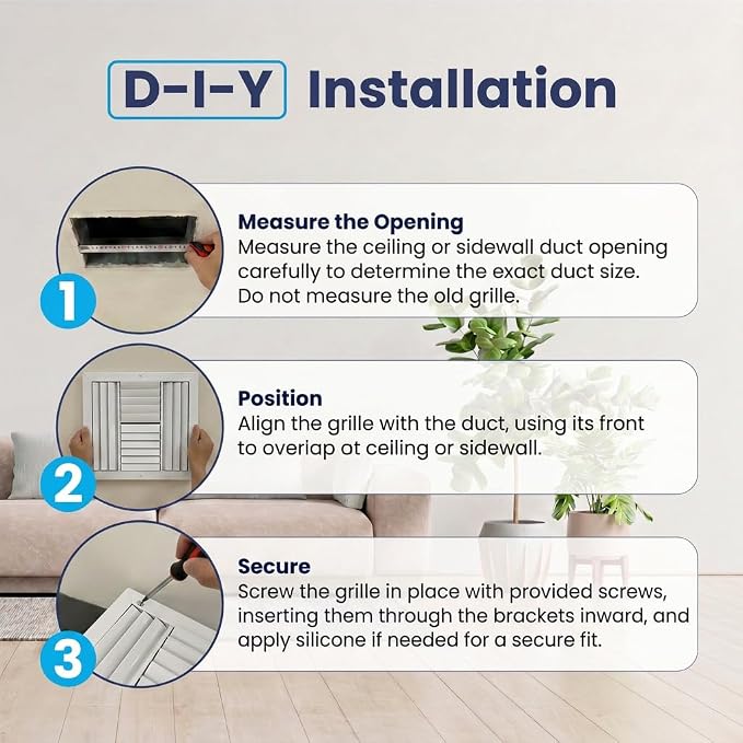 14x14 Aluminum 4-Way Air Flow Vent Cover Wall Ceiling Register Multi-Shutter - Image 8