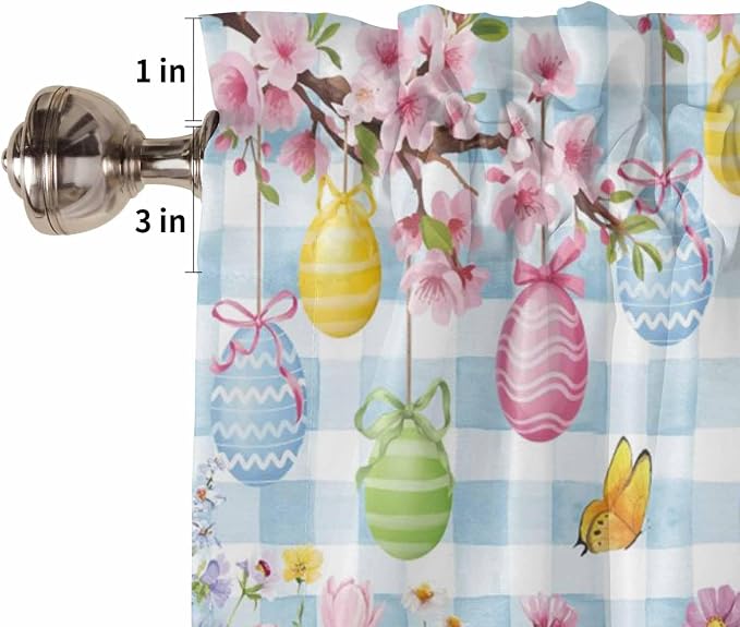 Happy Easter Living Room Curtains 72 Inches length, Spring Watercolor Bunny - Image 6