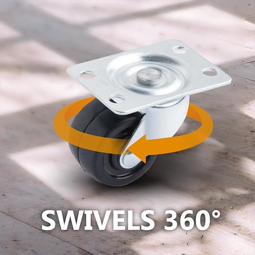 POWERTEC 1-1/2 Inch Swivel Caster Wheels Set of 4 - Image 4