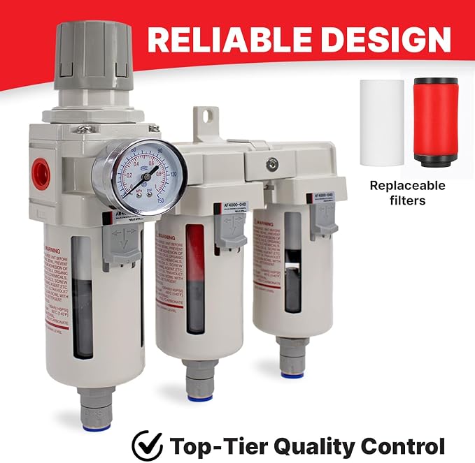 Heavy Duty 1/2" NPT 3 Stage Air Drying System – Industrial Coalescing Filter - Image 2
