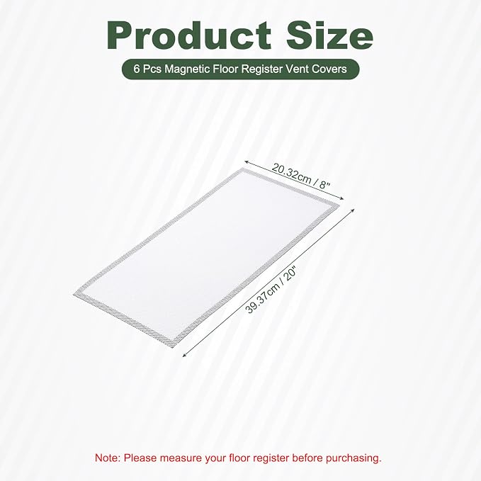YOKIVE 6 Pcs Magnetic Floor Vent Covers, Floor Register Cover PVC Mesh Air Vent - Image 2