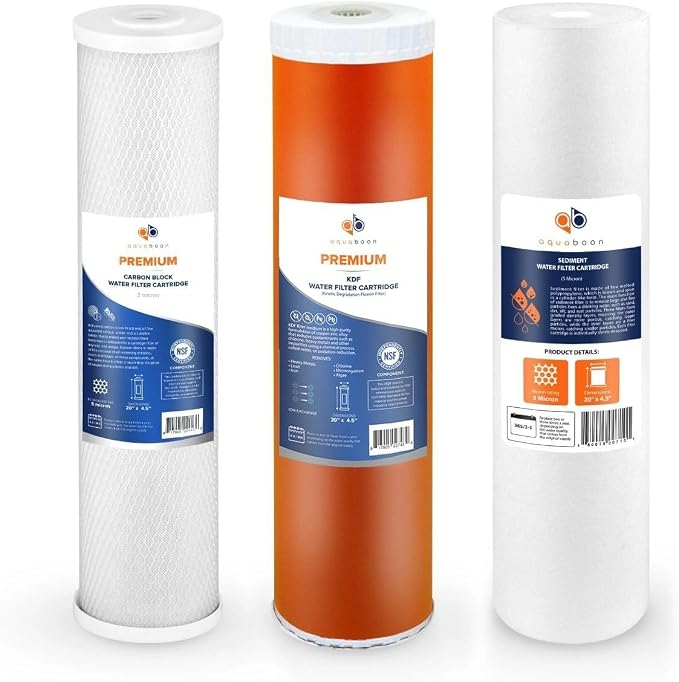 Aquaboon 5 Micron 20 x 4.5 Water Filters Whole House Set NSF Certified Water by Aquaboon