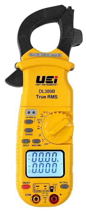 UEi DL389B Digital True RMS Clamp Meter, HVAC 4000 Counts Auto Ranging Voltmeter by UEiTestInstruments