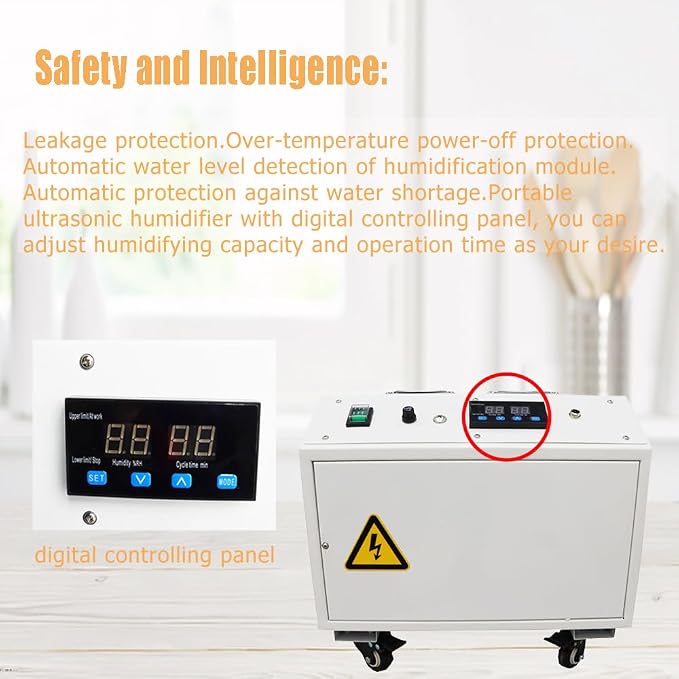 Commercial Ultrasonic Humidifier 12kg/h Portable Continuous Cool Mist Maker - Image 2