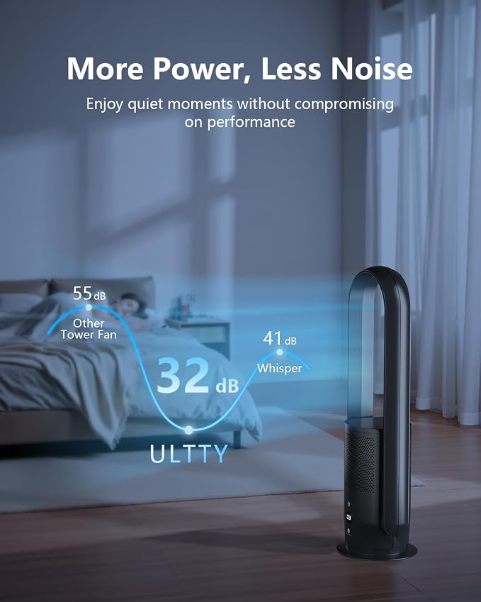 U ULTTY Bladeless Tower Fan and Air Purifier in one, Quiet Tower Fan - Image 5