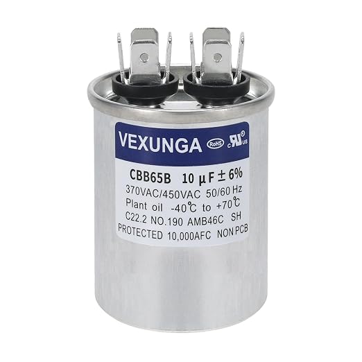 VEXUNGA 10uF 10 MFD 370VAC 440VAC 450VAC 50/60Hz CBB65B Round Run Start by VEXUNGA