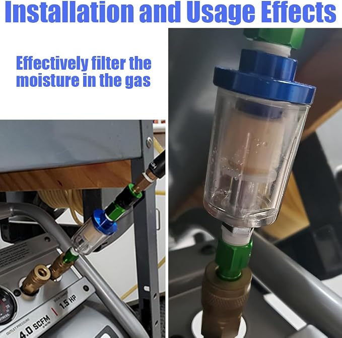 Oil Water Separator for Air Line, 1/4 Inch NPT Inlet and Outlet, Air Compressor - Image 4