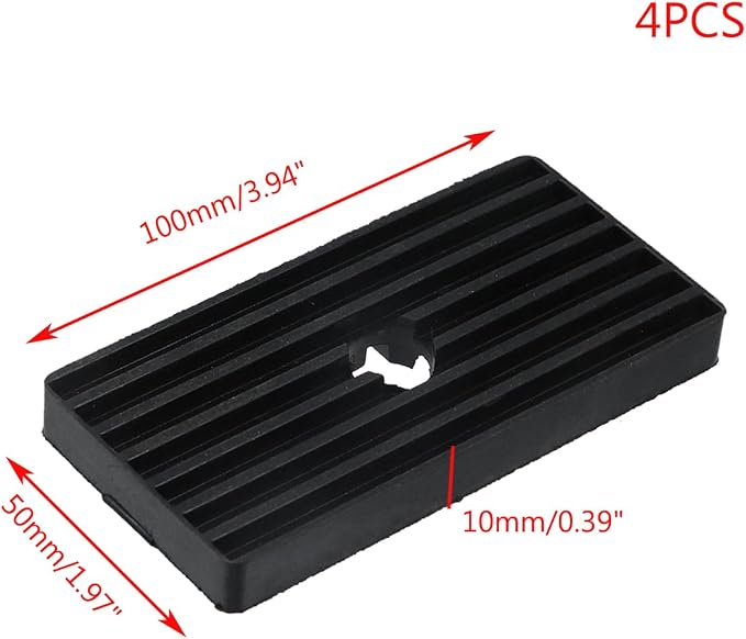 MY MIRONEY 4PCS 3.94" × 1.97" Rectangle Rubber Anti-Vibration Isolator Pads - Image 2