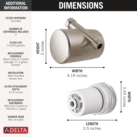 Delta Faucet Clarifi Standard Shower Filter Attachment Brushed Nickel - Image 6