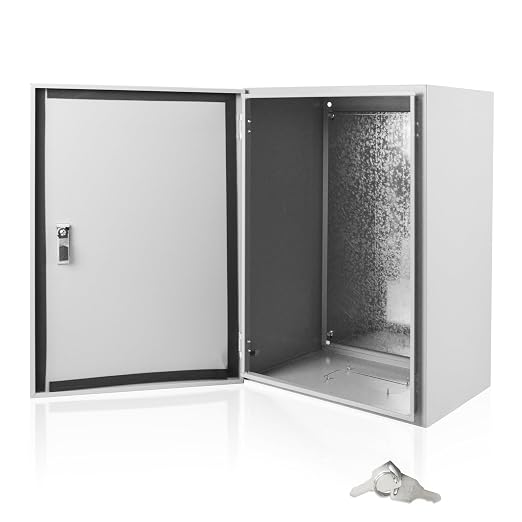 Electrical Box 24 x 16 x 12 Inch Indoor Outdoor Electrical Enclosure Box Steel by Fsehyue
