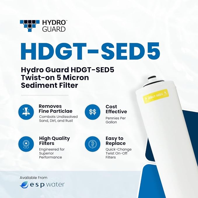 Hydro Guard HDGT-SED5 Twist Sediment Filter, 5 Micron, Polypropylene, 2-5/8 x - Image 2