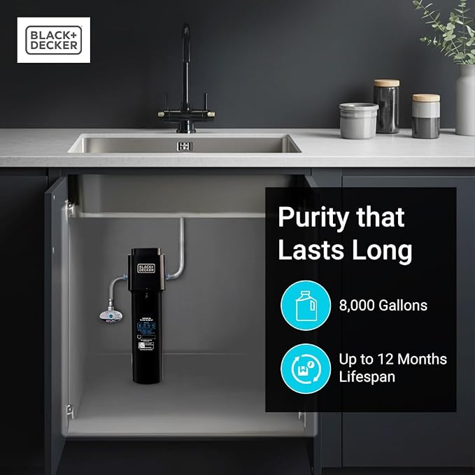 BLACK+DECKER Undersink Water Filter 10’’ | Reduces CHLORAMINE, Bad Taste - Image 4