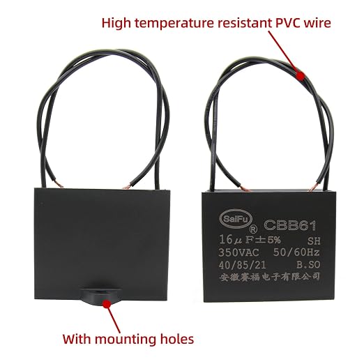 CBB61 Capacitor 16uf 350V AC Ceiling Fan 2 Wire 50/60Hz - Image 3