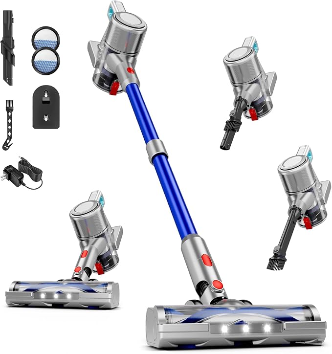 Cordless Vacuum Cleaner, 8 in 1 40Kpa 55Mins, Lightweight Vacuum Cleaners by Unknown