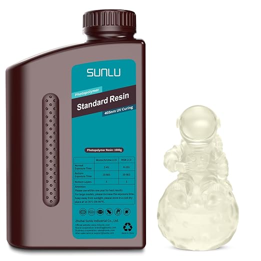 SUNLU 3D Printer Resin 1kg, Fast Curing Standard 3D Resin by SUNLU