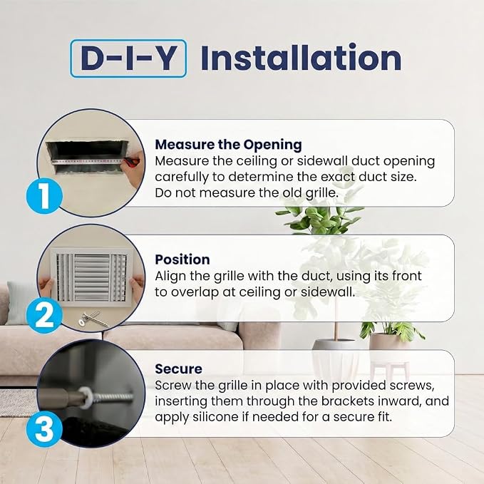 14x10 Aluminum 3-Way Air Register HVAC Vent Cover Wall Ceiling – Multi-Shutter - Image 9