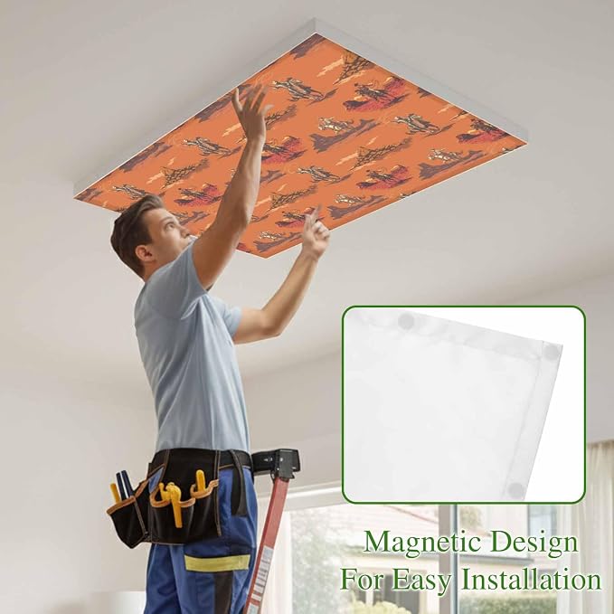 Cowboys Horses 1 Pc Fluorescent Light Cover 4 x 2 Feet, Desert Ethnic Winds - Image 3