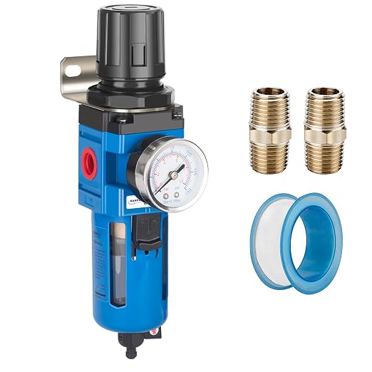 NANPU 3/4" NPT Compressed Air Filter Regulator Combo Piggyback, 5 Micron Brass by NANPU