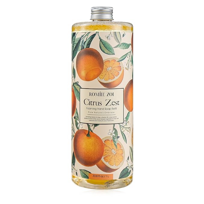 ROMIIE ZOI Foaming Hand Soap Refill, Citrus, Gentle & Moisturizing Formula, 1 L/ 33.8 FL OZ