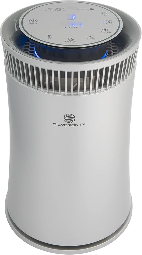 Air Purifier for Home Large Room – 5-in-1 HEPA Filter System, Covers Up to 500 by SilverOnyx