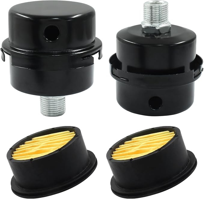 Hordion 2 Pack Air Compressor Silencer, 3/8" Thread Air Compressor Intake by Hordion