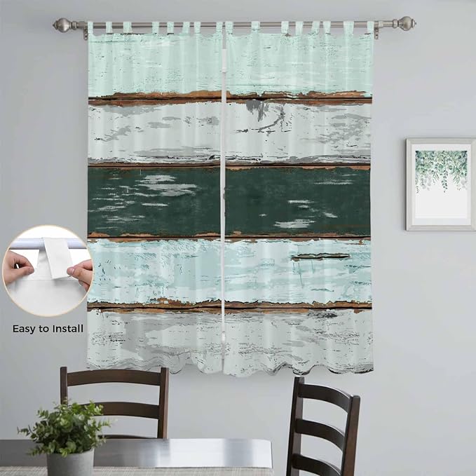 Blue Teal Living Room Curtains 84 Inch Length, Window Curtains Tab Top - Image 4