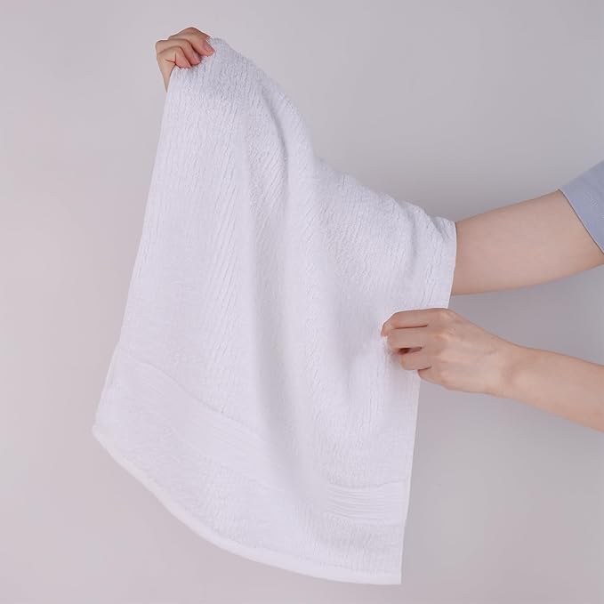Everplush Youth Style Hand Towel 4-Piece Combo - Cotton Combined with Microfiber, Strong Absorption, Soft, Fluffy, Skin-Close Cotton, Durable, Various Sizes, Versatile