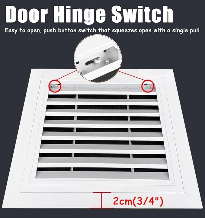 Louvered Vent/Access Panel, Decorative Removable Grille Filters Covers - Image 5