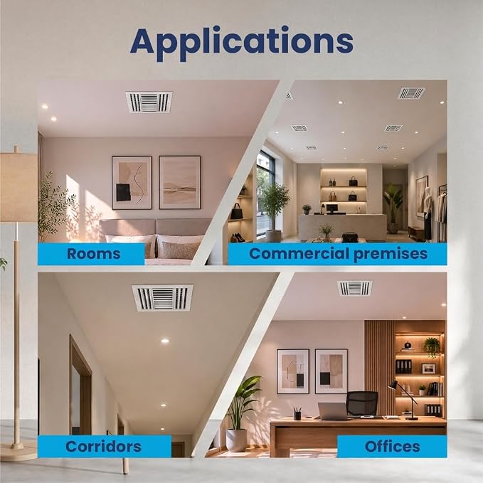 10x10 Aluminum 3-Way HVAC Vent Cover Register Wall Ceiling Quiet Adjustable - Image 5