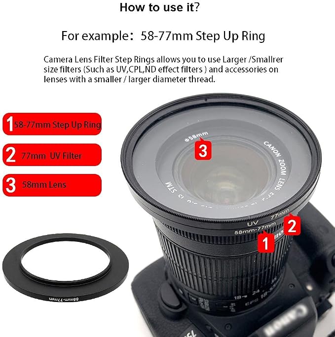 95 to 86mm Metal Step Rings/ 95mm to 86mm Step Down Ring Filter Ring Adapter - Image 8